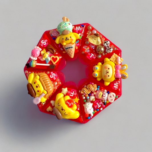 Decoden Pill Case, Pompompurin Junk Box Style, Handmade Rhinestones Kawaii Gift